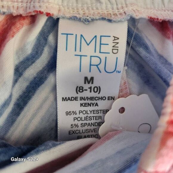 Time & Tru sharkbite hem, pretty red, white, and blue striped knit skirt - Picture 8 of 8